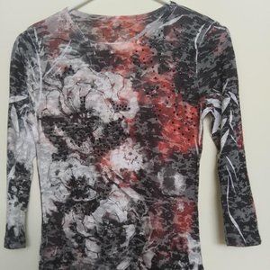 Top/Black/Salmon/Rhinestones